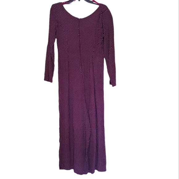 Vintage Express Burgundy Polka Dot Jumpsuit - Picture 11 of 11